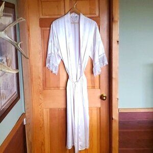 Judith Hart Vintage‎ Embellished Pink Lace Belted Long Sleeve Sz. M Robe